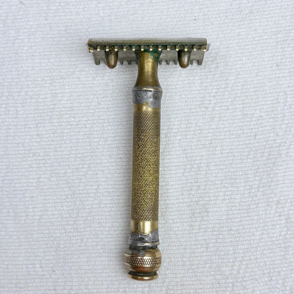 Vintage Gillette Safety Razor Open Comb Brass Ball End Double Sided Made in USA